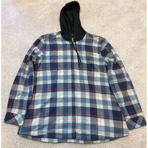 North River Jacket Flannel Multicolored Hooded Full Zip Men’s Size Large NWT